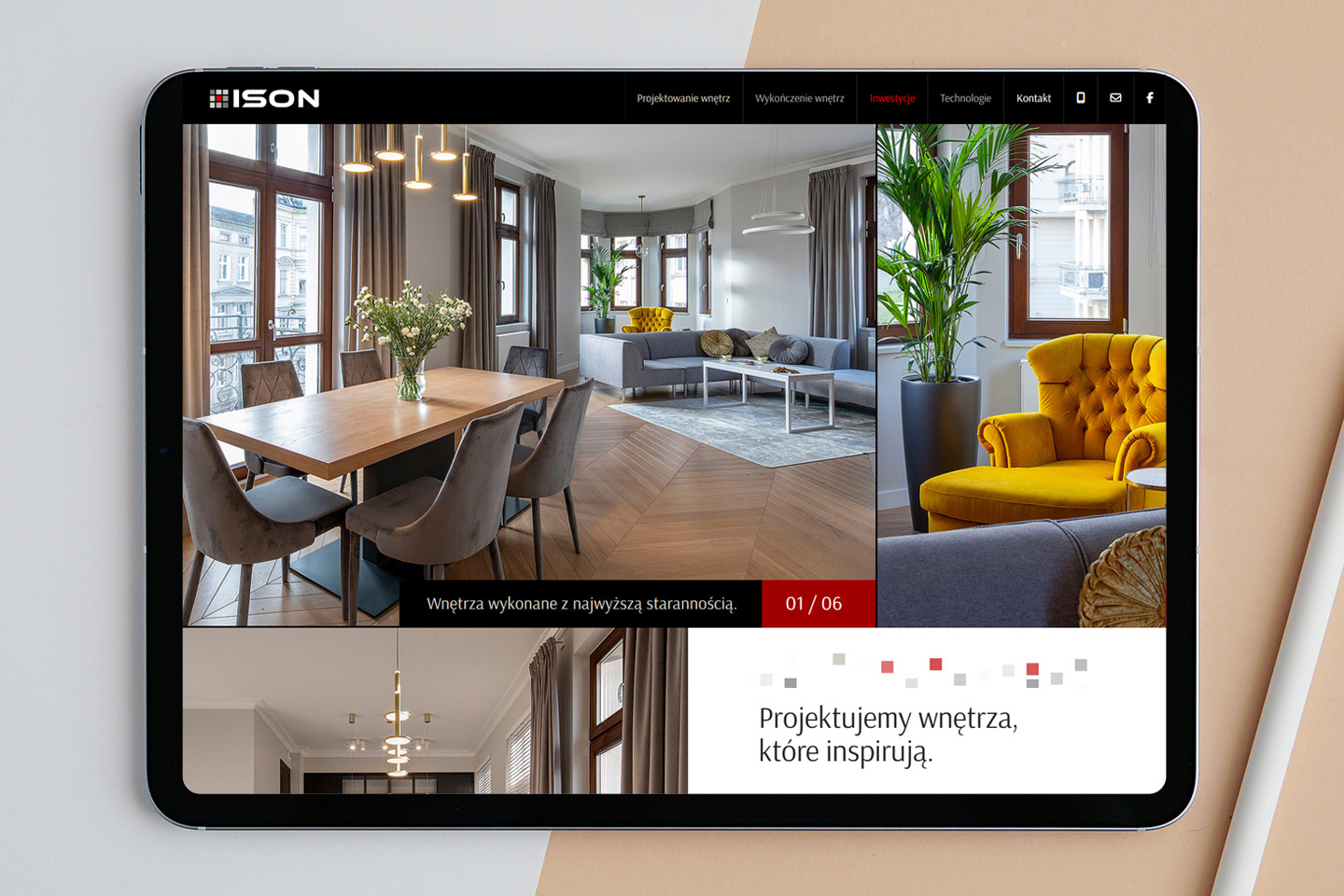 projekt strony www ISON Studio wnętrz