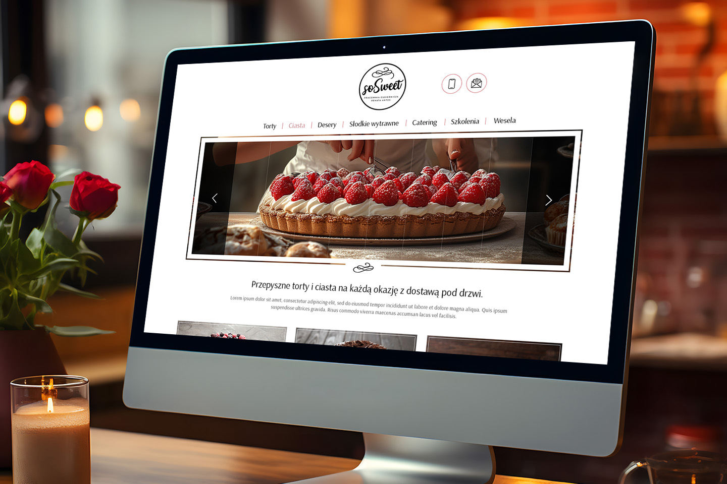 projekt strony www So Sweet Pracownia