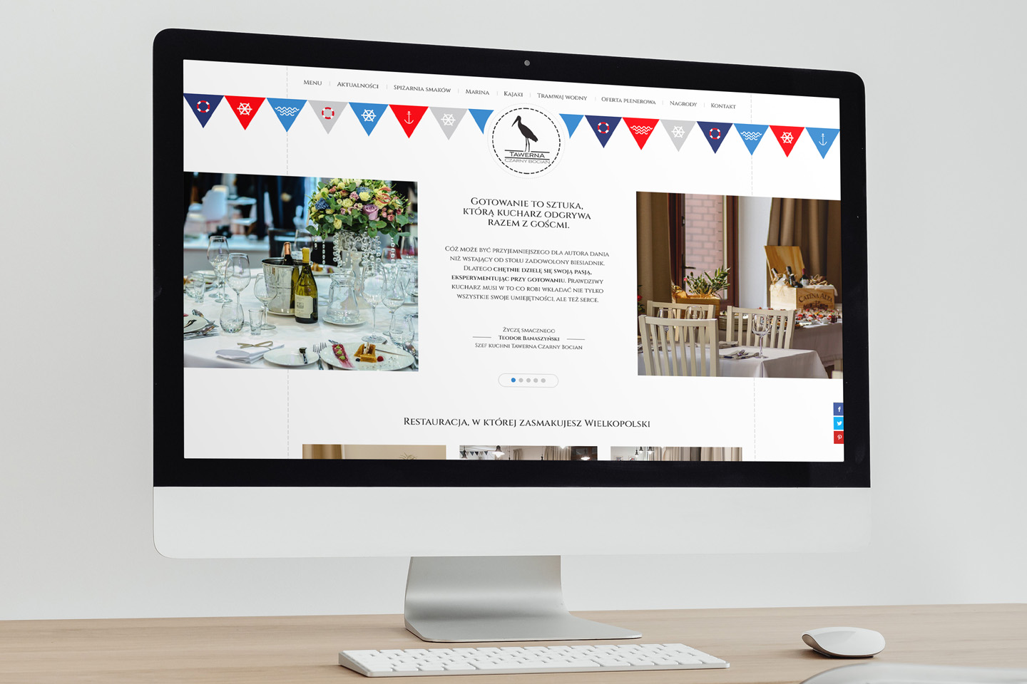 projekt strony www Tawerna Czarny Bocian